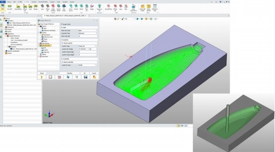 Figure 9. An example of Offset 2D Roughing for 3x Milling, with a solid verify simulation.jpg