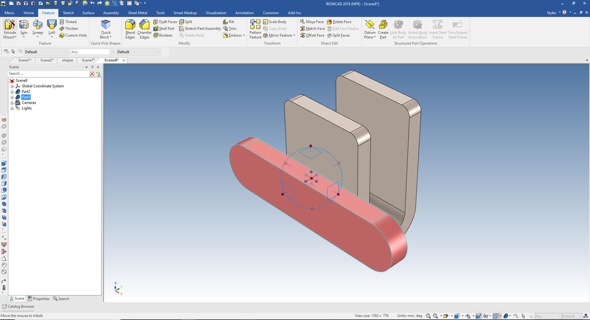 ironcad how to trim frame to 45